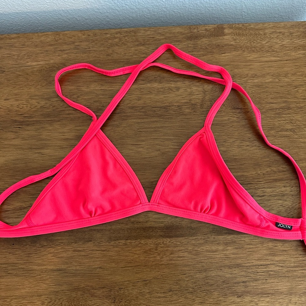 JOLYN Pink Triangle Bikini Top